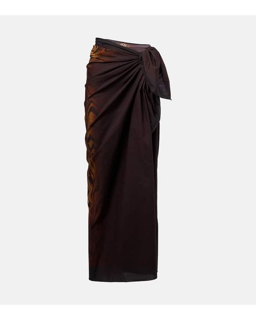 Jean Paul Gaultier Black Printed Cotton Beach Cover-Up