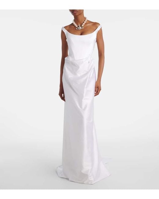 Vivienne Westwood White Bridal Robe Nova Camille Aus Satin