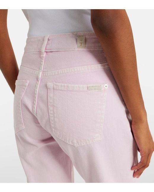 7 For All Mankind Pink Calie Straight Jeans