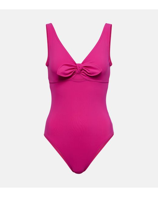Karla Colletto Pink Bow-detail Swimsuit