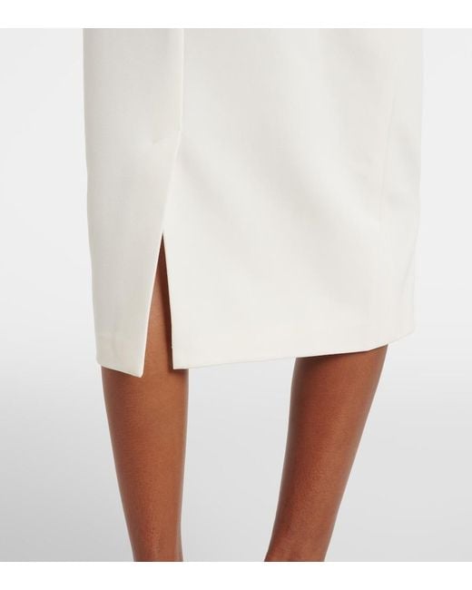 Safiyaa White Hokuku Crepe Pencil Skirt