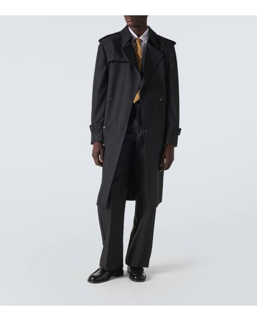 Burberry Black Silk-blend Trench Coat for men