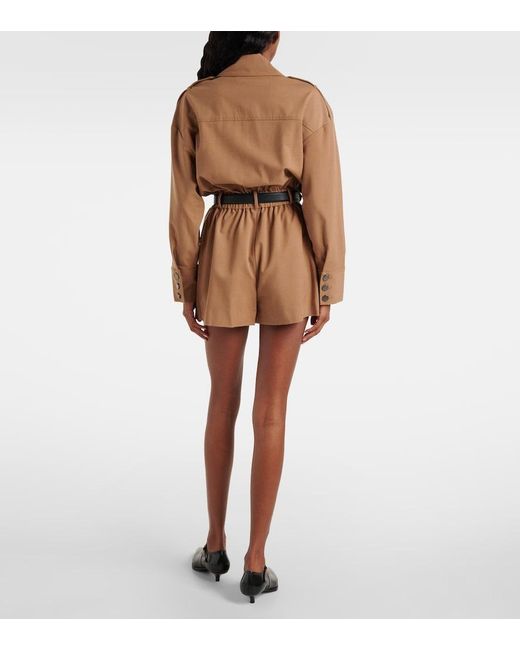 Self-Portrait Brown Twill Romper