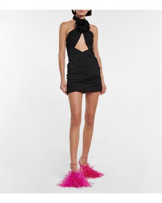 Magda Butrym Black Cutout Silk-Blend Minidress
