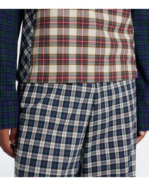 Dries Van Noten Blue Checked Cotton Flannel Top