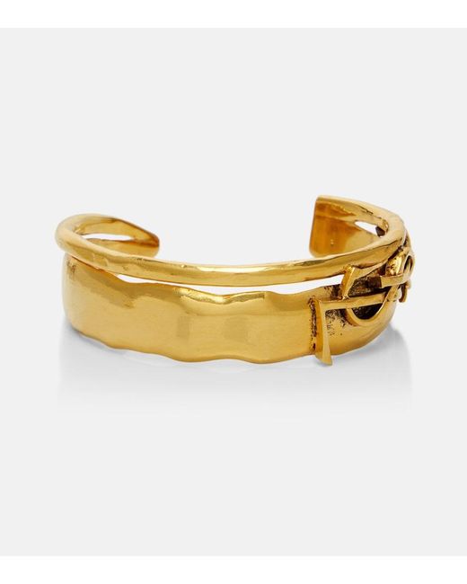 Saint Laurent Yellow Cassandre Cuff Bracelet