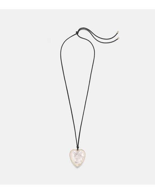 Jennifer Fisher Metallic 14Kt-Plated And Leather Necklace With Quartz