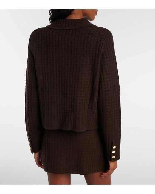 Jardin Des Orangers Black Waffle-Knit Wool And Cashmere Cardigan