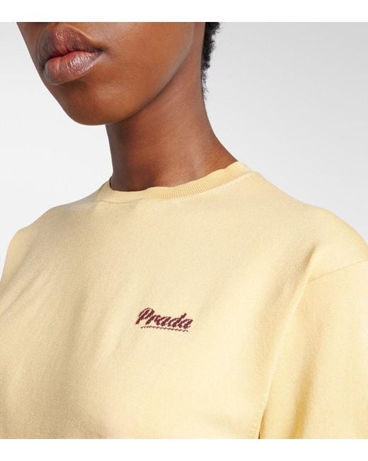 Prada Natural Logo Silk-Blend Sweater