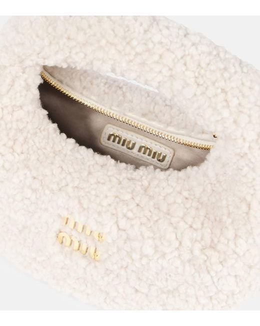 Borsa A Spalla Wander Mini di Miu Miu in White