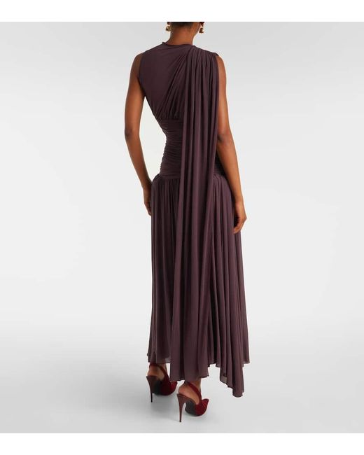 Vestido Midi Translucido Drapeado Magda Butrym de color Purple