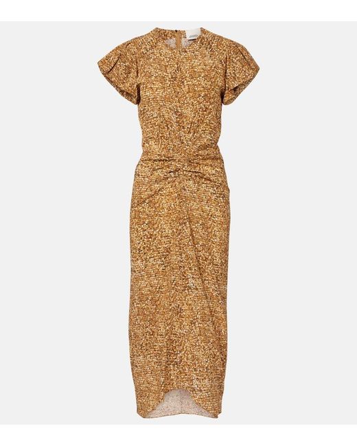 Isabel Marant Metallic Midikleid Terena Aus Einem Seidengemisch