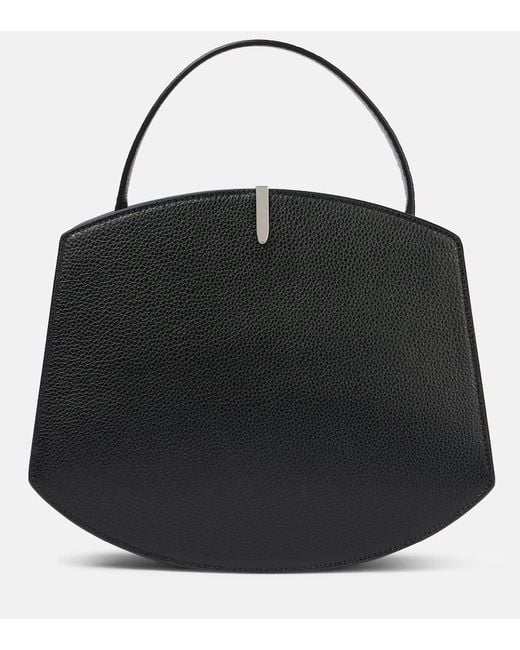 SAVETTE Black Symmetry Pochette Leather-Trimmed Tote Bag