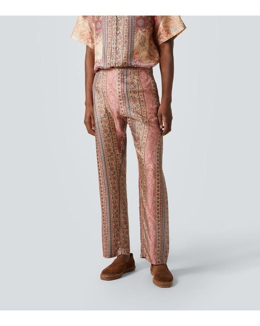 Etro Multicolor Paisley Print Trousers for men