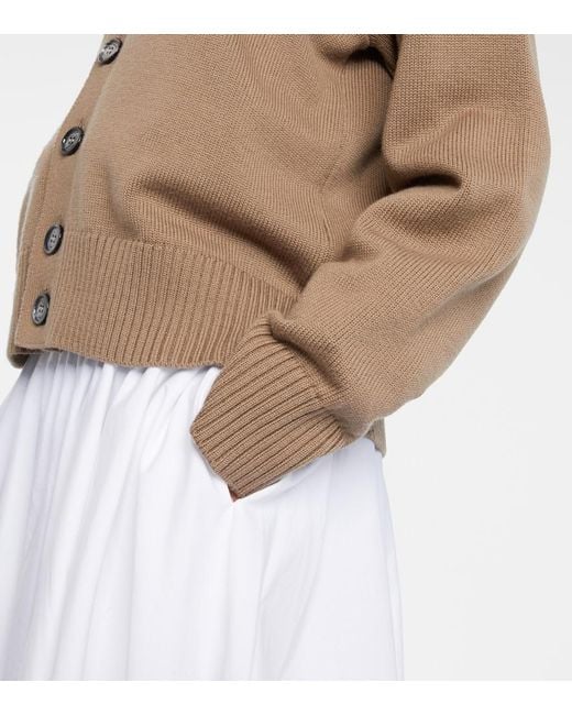 AMI Brown Ami De Cour Wool And Cotton Cardigan