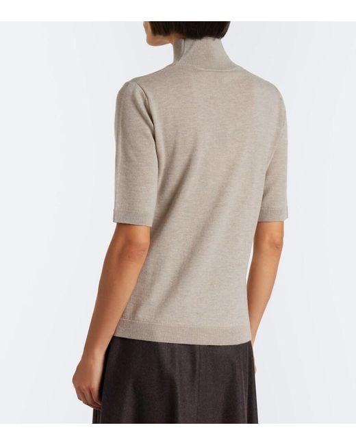 Max Mara Brown Wool High-Neck Sweater
