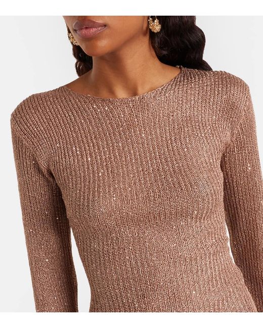 Bananhot Brown Jones Sequined Draped Minidress