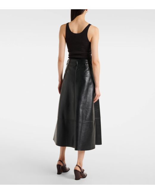 Citizens of Humanity Black Cassia Faux Leather Midi Skirt