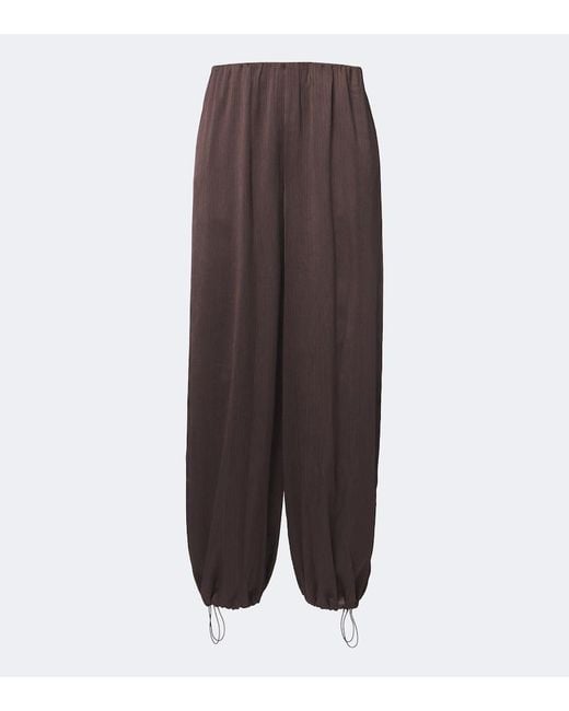 Vince Brown Crinkled Plisse Balloon Pants