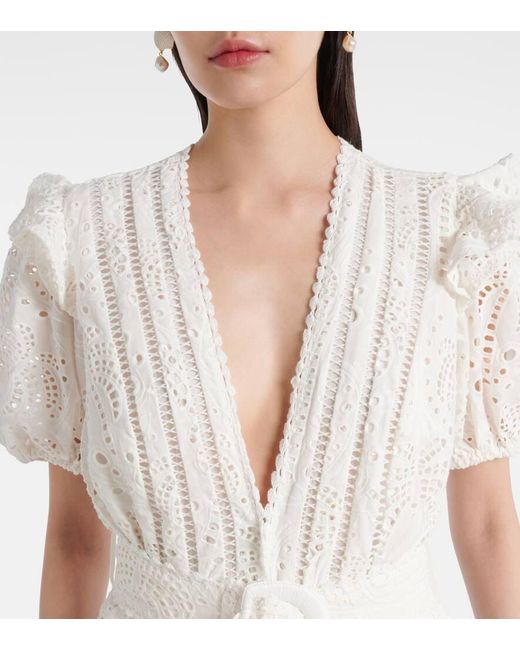 Combi-Pantalon En Coton A Broderies Anglaises Farm Rio en coloris White