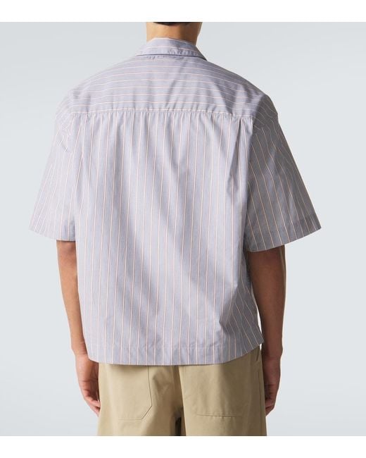 Studio Nicholson Blue Sanko Striped Cotton Shirt for men