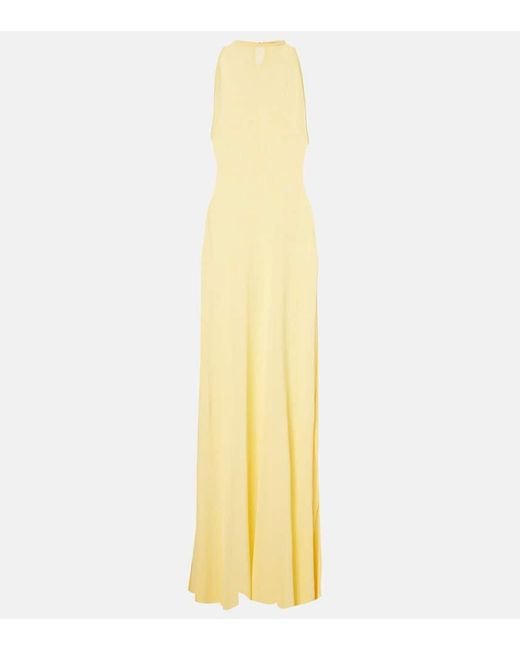 Jacquemus Yellow La Robe Maille Sculta Fine-Knit Maxi Dress