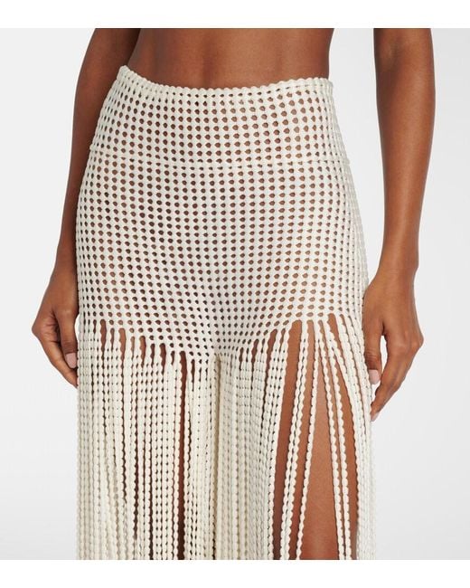Alaïa White Trompe L'Oil Wide-Leg Pants