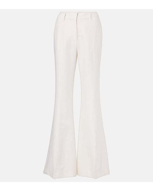 Gabriela Hearst White Rhein High-Rise Linen And Wool-Blend Flared Pants