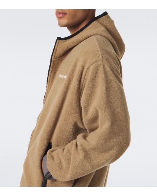 Miu Miu Natural Hooded Fleece Jacket for men