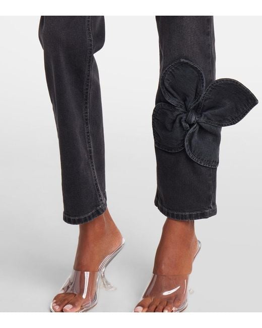 Area Blue Cropped Straight Jeans