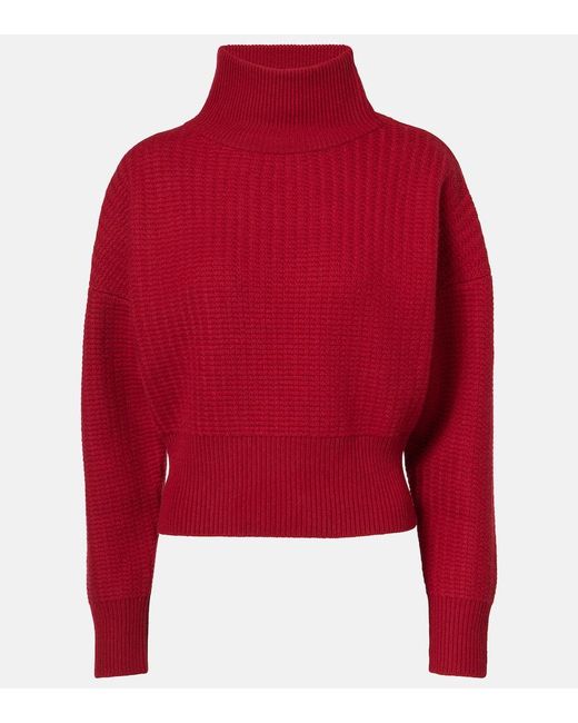 Max Mara Red Bessica Wool And Cashmere Turtleneck Sweater