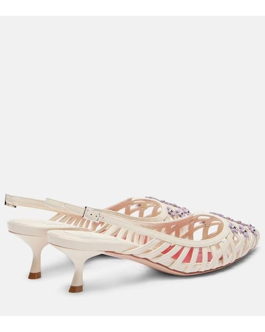 Roger Vivier Pink I Love Leather Slingback Pumps