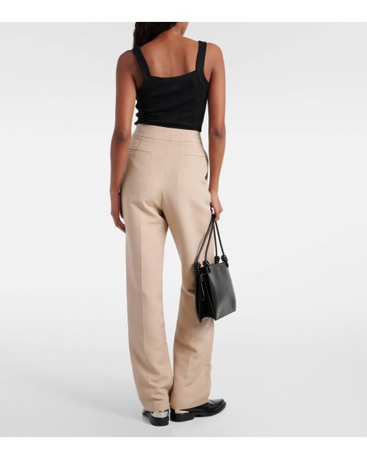 TOVE Natural Ilaria Cotton-blend Straight Pants