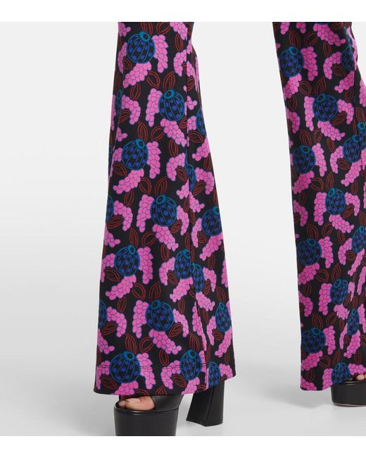 Diane von Furstenberg Purple Ursula Printed Jersey Jumpsuit