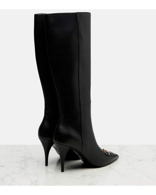 Botas Altas Erin De Piel Gucci de color Black