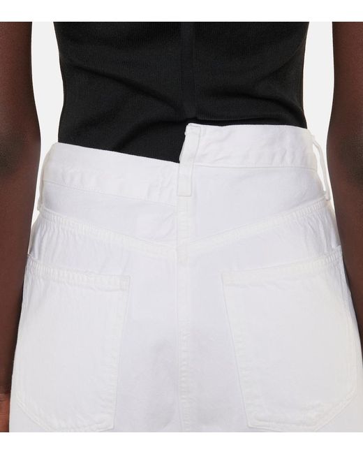 Agolde White Criss Cross High-rise Straight Jeans