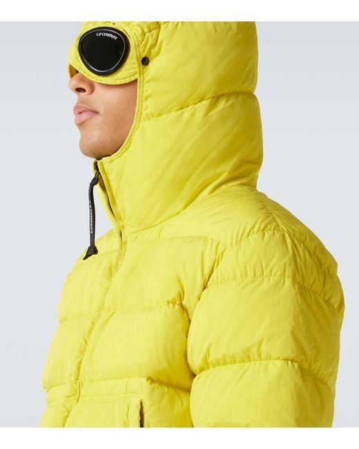 C P Company Yellow Hooded Down Jacket for men