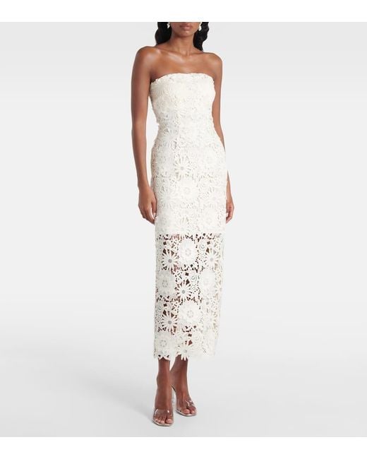 ROTATE BIRGER CHRISTENSEN White Bridal Midikleid Aus Spitze