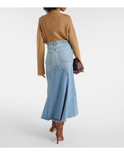 Citizens of Humanity Blue Mina Reworked Denim Midi Skirt