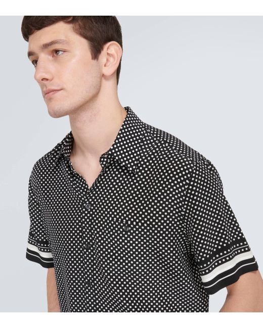 Dolce & Gabbana Black Polka-dot Silk Shirt for men