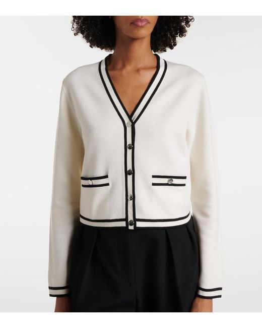 Tory Burch White Kendra Wool-Blend Cardigan