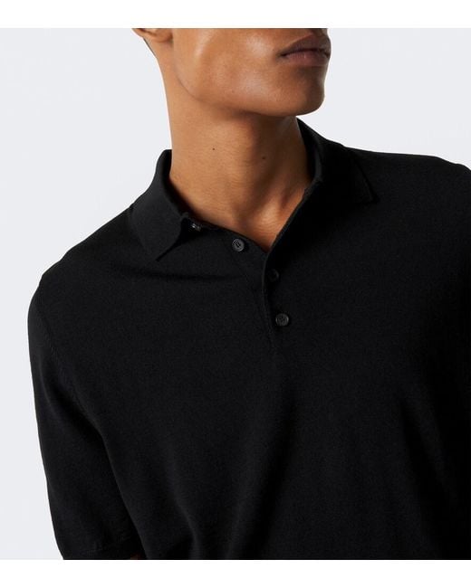 Fendi Black Wool Polo Sweater for men