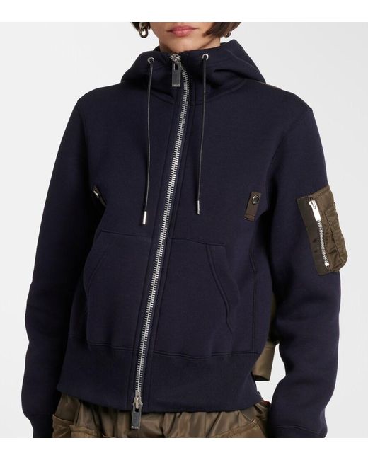 Sacai Blue Paneled Hoodie