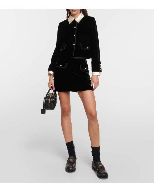 Miu Miu Black Velvet Miniskirt