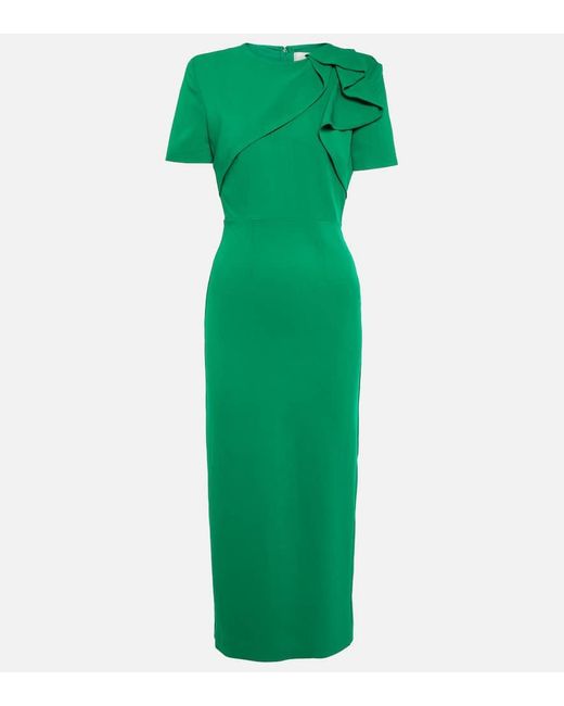 Roland Mouret Green Asymmetrical Midi Dress
