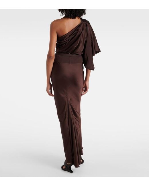 Rick Owens Brown Satin Maxi Skirt