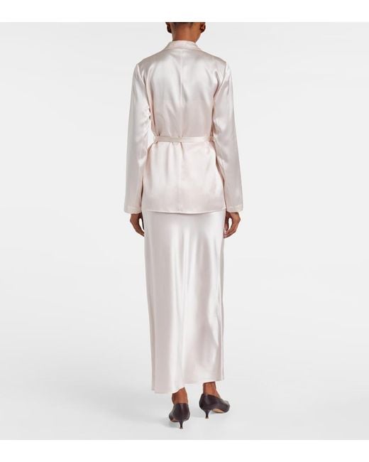 Joseph Pink Joubert Silk Satin Blazer