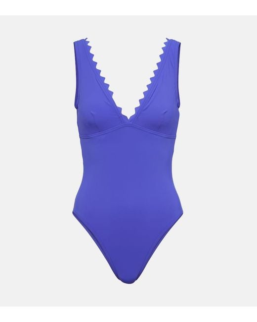 Costume Intero Con Scollo A V di Karla Colletto in Blue