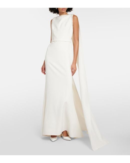 Safiyaa White Bridal Ginevra Embellished Gown
