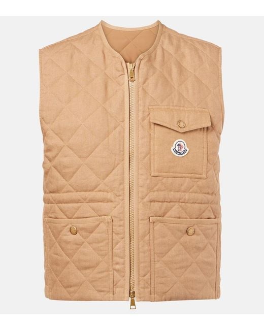 Moncler Natural Vigny Quilted Linen Vest